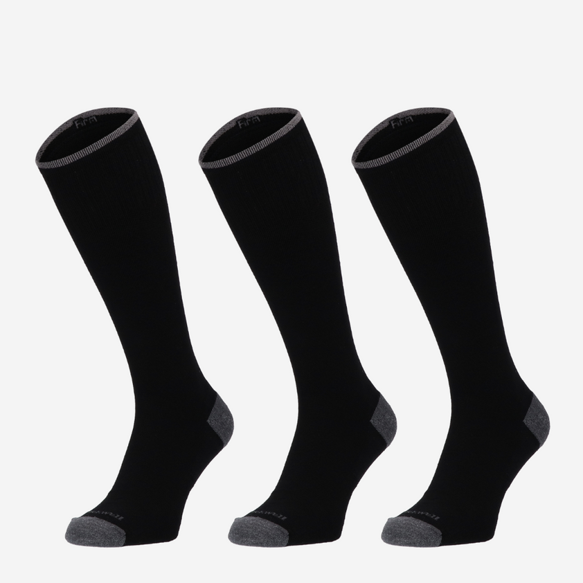 Elevation Heren Maat 44-47 Compressiekousen Black Klasse 2 (3-pack)