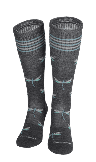 Dragonfly Dames Compressiekousen Klasse 1 Charcoal Sparkle