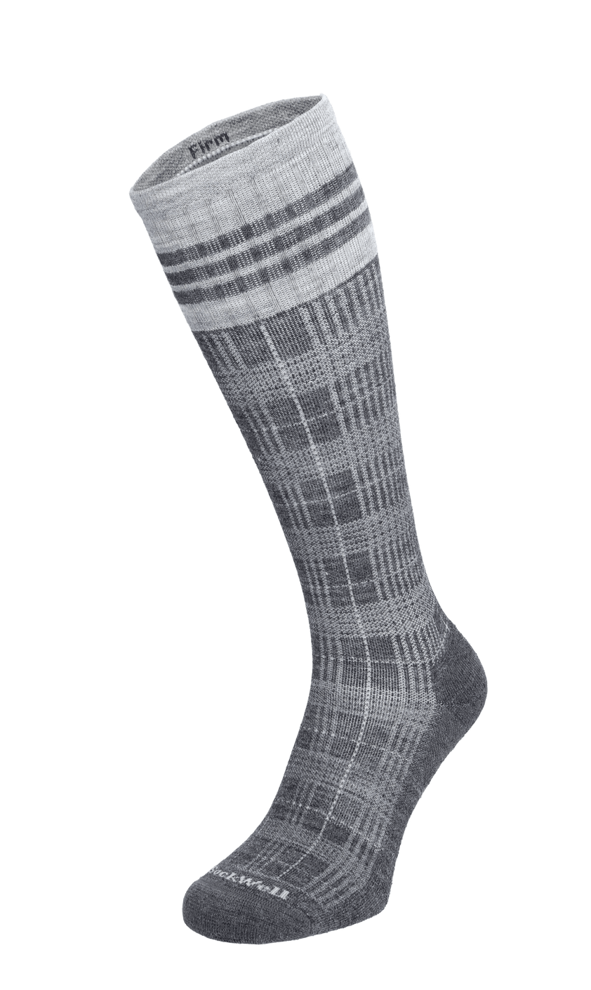 Tartan Heren Compressiekousen Klasse 2 Charcoal
