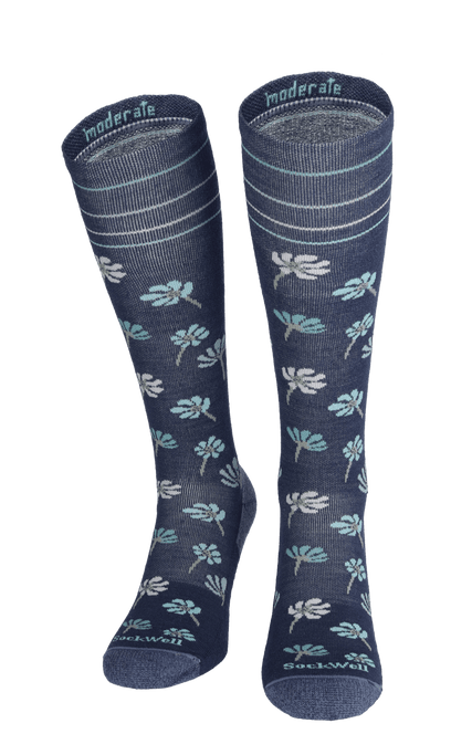 Field Flower Dames Compressiekousen Klasse 1 Denim