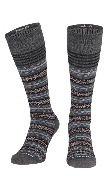 Mini Fairisle Dames Compressiekousen Klasse 1 Charcoal