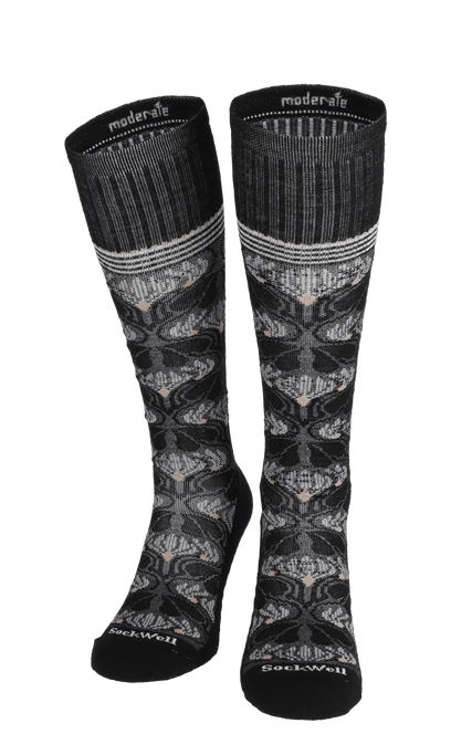 Floral Tapestry Dames Compressiekousen Klasse 1 Black