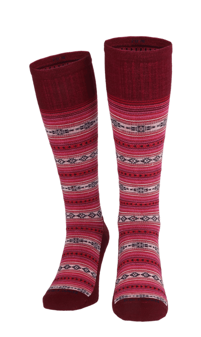 Southwest Stripe Dames Compressiekousen Klasse 2 Cranberry