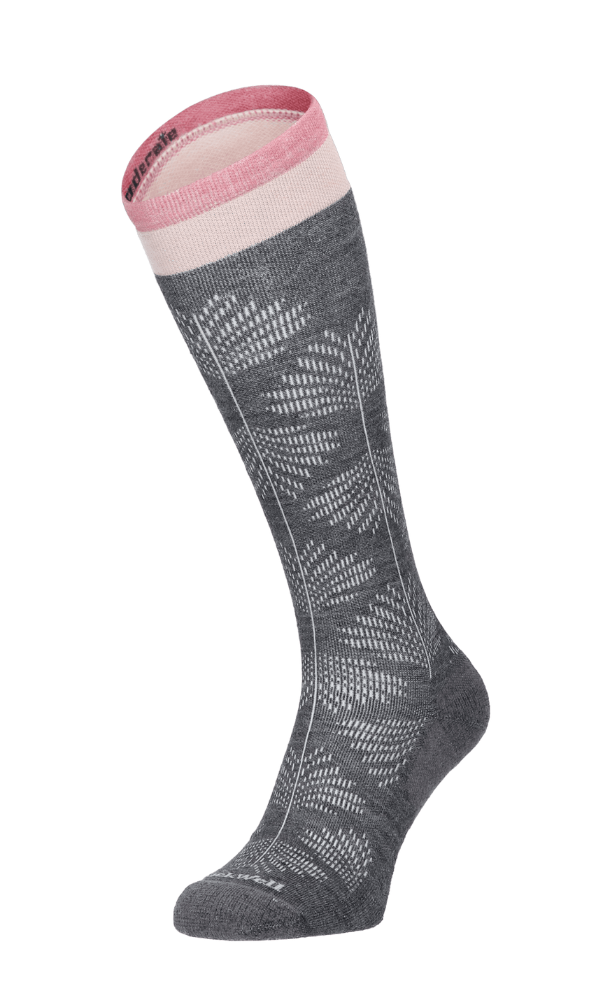 Full Floral Dames Compressiekousen Klasse 1 Charcoal