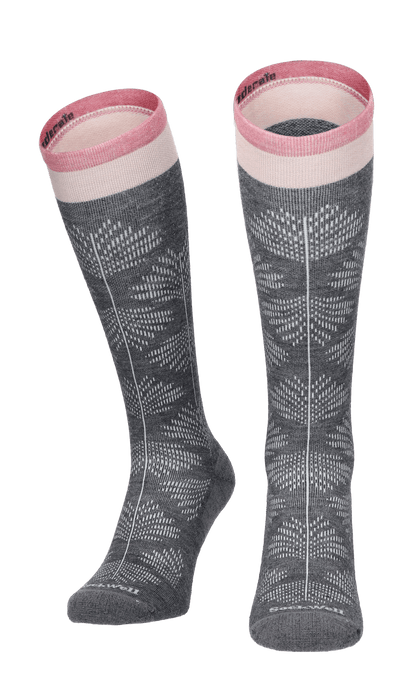 Full Floral Dames Compressiekousen Klasse 1 Charcoal