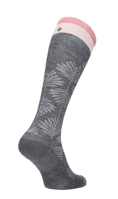 Full Floral Dames Compressiekousen Klasse 1 Charcoal