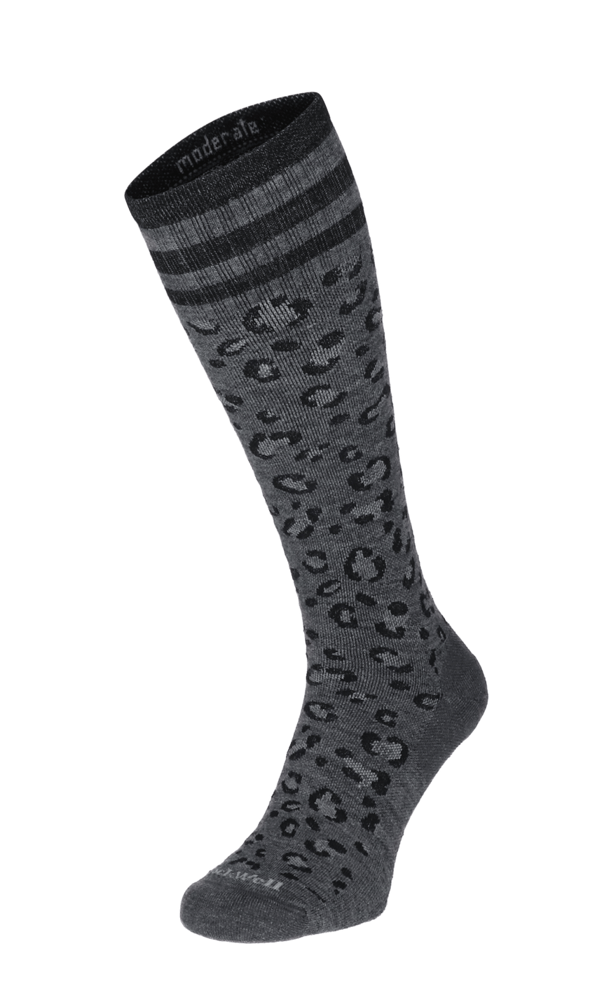 Leopard Dames Compressiekousen Klasse 1 Charcoal