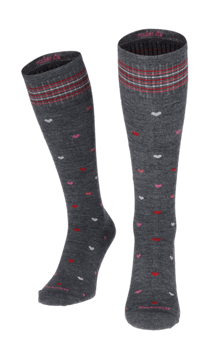 Full Heart Dames Compressiekousen Klasse 1 Charcoal