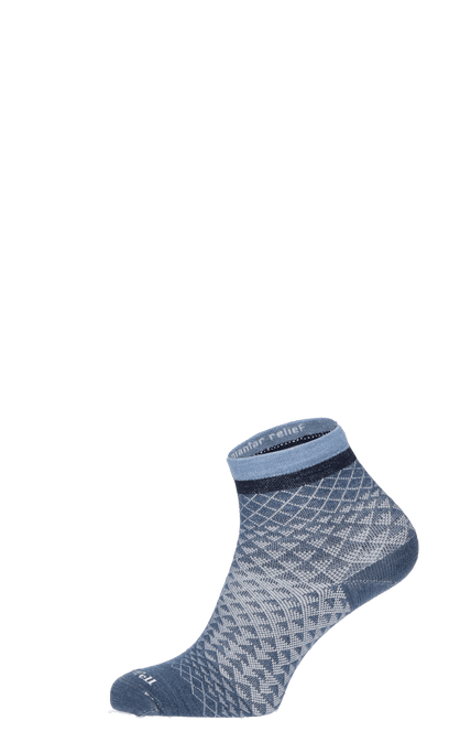 Plantar Ease II Quarter Dames Hielspoor Sokken Klasse 2 Denim