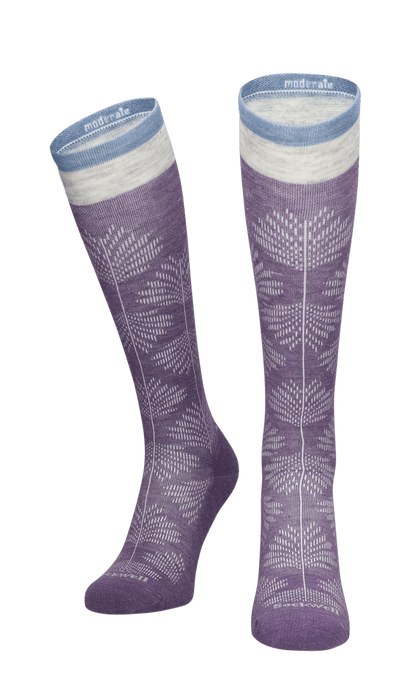 Full Floral Dames Compressiekousen Klasse 1 Plum