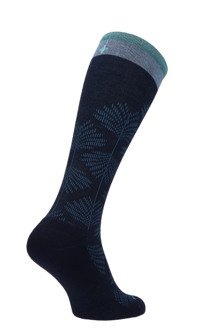 Full Floral Dames Compressiekousen Klasse 1 Navy
