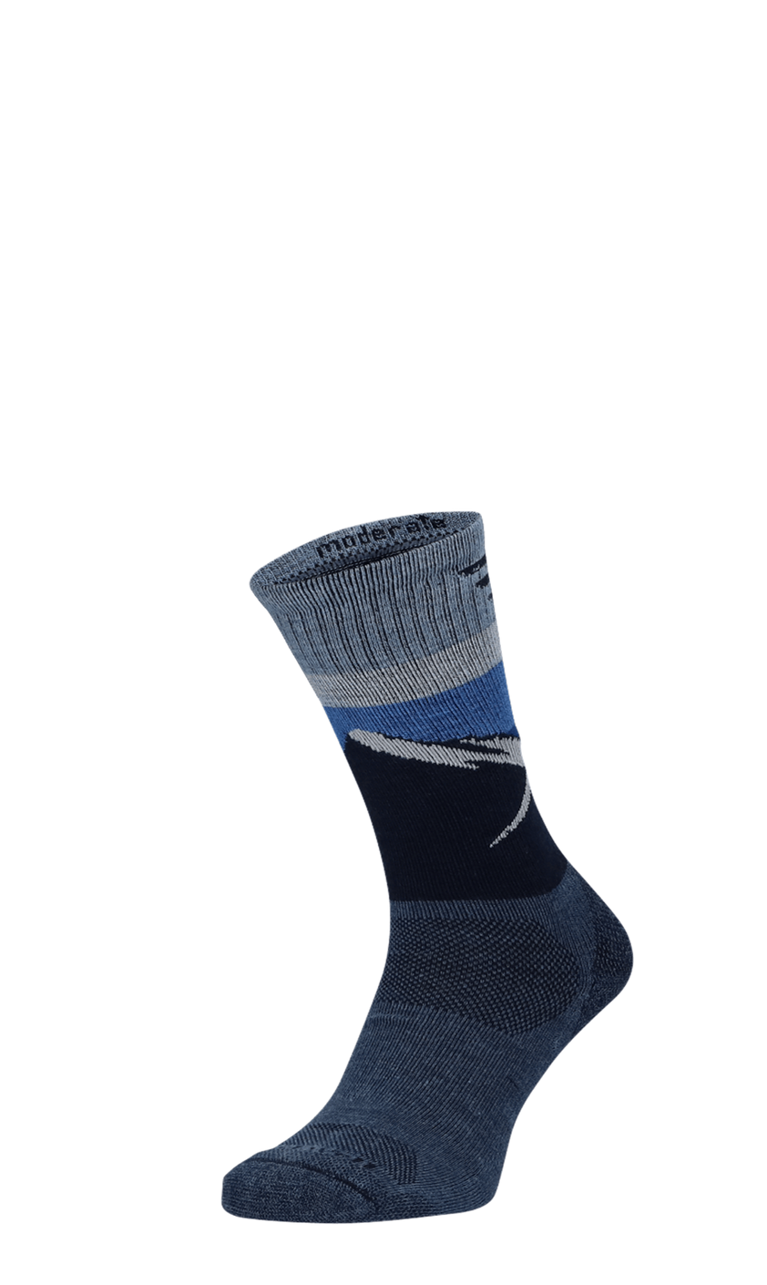 Modern Mountain Crew Heren Wandelsokken Klasse 1 Denim