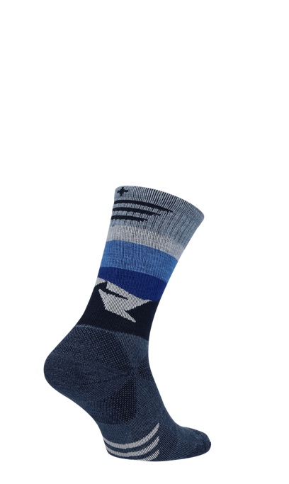 Modern Mountain Crew Heren Wandelsokken Klasse 1 Denim