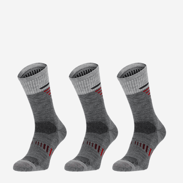 Ascend Crew II Heren Maat 44-47 Wandelsokken Grey Klasse 1 (3-pack)