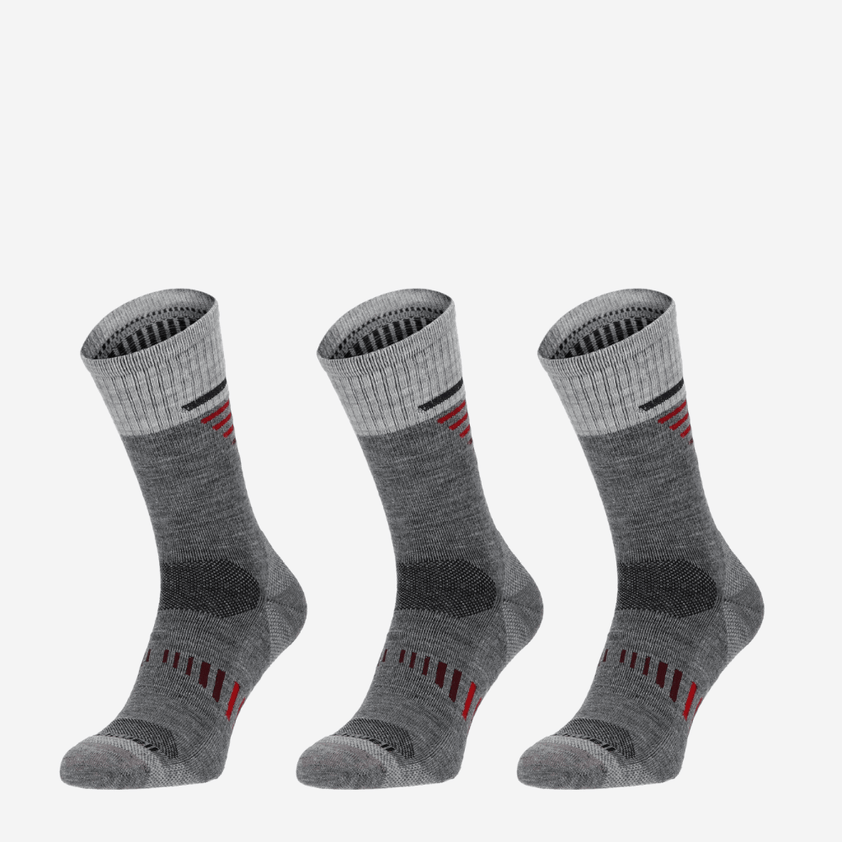 Ascend Crew II Heren Maat 39-43 Wandelsokken Grey Klasse 1 (3-pack)