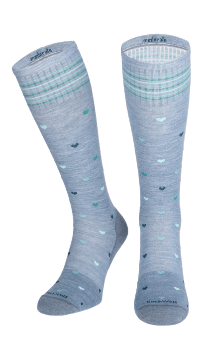 Full Heart Dames Compressiekousen Klasse 1 Bluestone