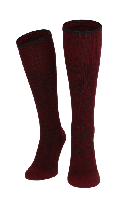 Damask Dames Compressiekousen Klasse 1 Cranberry