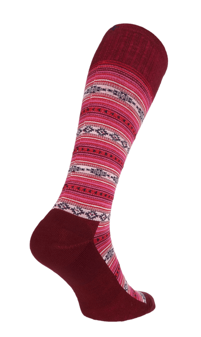 Southwest Stripe Dames Compressiekousen Klasse 2 Cranberry