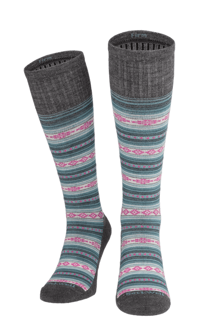 Southwest Stripe Dames Compressiekousen Klasse 2 Charcoal