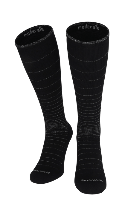 Circulator Dames Compressiekousen Klasse 1 Black Sparkle