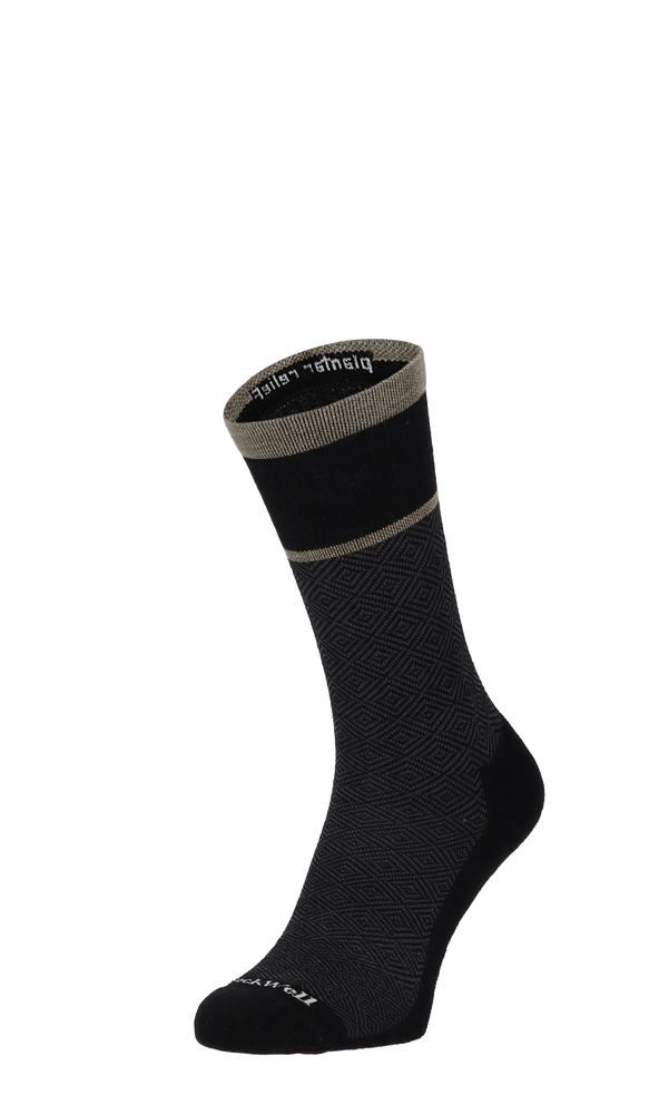 Plantar Cush Crew Heren Hielspoor Sokken Klasse 2 Black