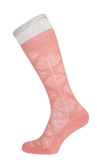 Full Floral Dames Compressiekousen Klasse 1 Pink Clay