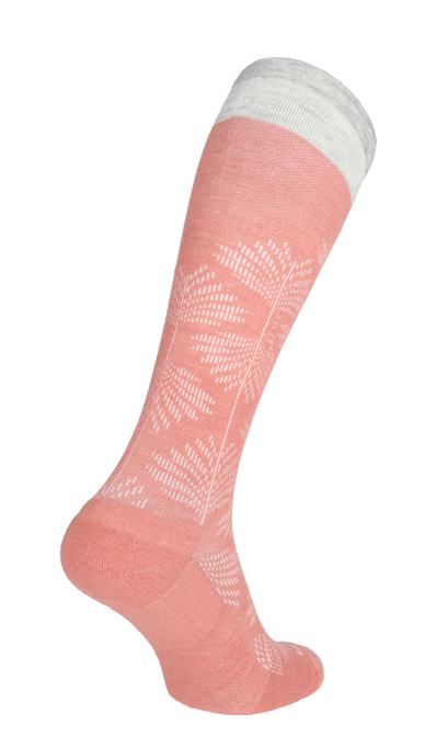 Full Floral Dames Compressiekousen Klasse 1 Pink Clay
