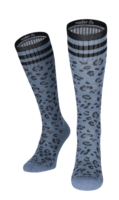 Leopard Dames Compressiekousen Klasse 1 Bluestone