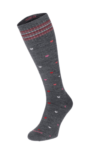 Full Heart Dames Compressiekousen Klasse 1 Charcoal