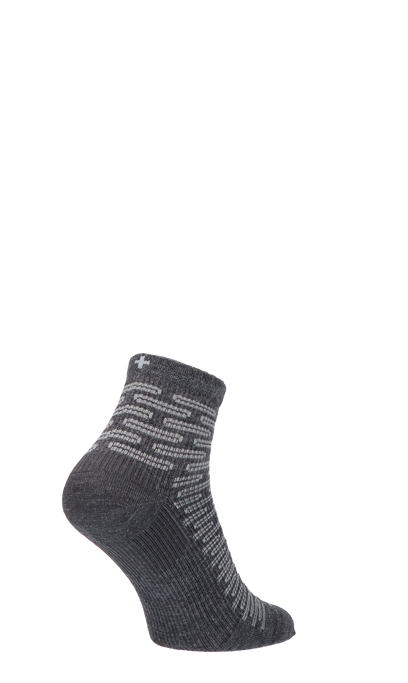 Plantar Ease Quarter Heren Hielspoor Sokken Klasse 2 Charcoal