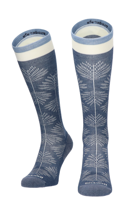 Full Floral Dames Compressiekousen Klasse 1 Denim