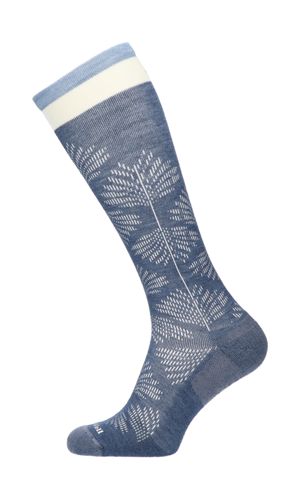 Full Floral Dames Compressiekousen Klasse 1 Denim